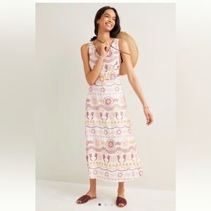 Anthropologie Maxi Pink Combo Desert Dress NWOT